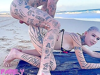 Fucking & Fisting My Wifes Best Friend At Public Nude Beach While People Watch From Afar!