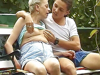 76 Years Old Grandma Public Fucked By Her Young Toyboy