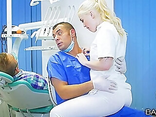 Kinky Dentist Bangs His Sexy Blonde Assistant With Misha Cross